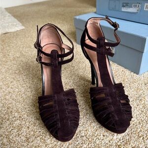 Joie Dark Brown Strappy Heels